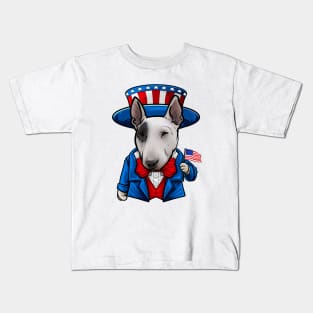 Fourth of July Bull Terrier Kids T-Shirt